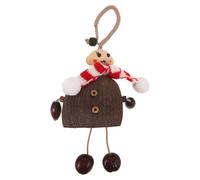 Milisten Poupée Hochet en Coquille de Fruit Naturel avec Clochette Sonore, Pendentif Décoratif Rustique pour Sapin de Noël, Accessoires Suspendus pour Fête et Paquet à Main, Fait Main,