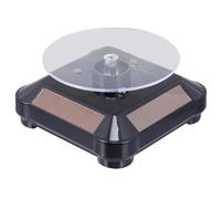 Milisten Présentoir Rotatif Solaire pour Éclairage Led, Plateau Tournant Plastique sans Odeur, Socle de Vitrine pour Montres, Bagues et Accessoires, Usage Intérieur et Exposition,