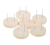 Milisten Présentoir Support pour Poupée en Feutre Socle en Bois Massif 5 CM X 1 CM Aiguilles Doubles Courtes Lot de 6 set de Support Bureau pour Exposition et Rangement de Figurines en