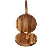 Milisten Presse à Raviolis en Bois Alimentaire, Moule à Pâte Rond Carbonisé, Ustensile Manuel Cuisine Maison, Accessoire Pâtisserie Multifonction pour Raviolis et Biscuits, Outil