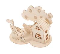 Milisten Puzzle Bois DIY Lapin et Œuf de Pâques Jeu Éducatif pour Garçon Fille de Motricité Fine et Apprentissage des Tout Petits Décoration de Table Originale