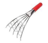 Milisten Râteau à Palourdes à Griffes en Métal pour Pêche Manuelle, Outil de Plage Compact Manche en Bois Ergonomique, pour Ramasser Huîtres, Coquillages et Crustacés sur Sable