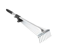 Milisten Râteau de Jardin Rétractable Acier Dents pour Nettoyage Mauvaises Outil Pratique pour Jardinage