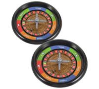 Milisten Roue de Poker et Roulette Plastique Solide 2 Pièces pour Soirées Bar et Pub Portable