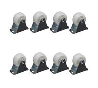Milisten Roulettes Directionnelles Faciles à Installer et Stables Blanc 8 Pièces en Nylon Pp 1 Pouce pour Meubles pour Garage et Atelier