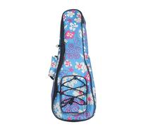 Milisten Sac pour Ukulélé Coton Rembourré avec Motif Floral Carreaux Sac à Bandoulière Double pour Instruments de Bleu Ciel