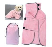 Milisten Serviette de Bain pour Animaux Peignoir à Séchage Rapide Super Absorbant Tissu Microfibre Taille S Rose pour Toilette Chien Petit Animal