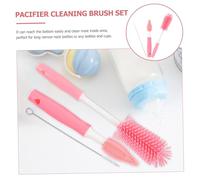 Milisten Set de Brosses de Nettoyage pour Biberon Silicone Rotatif Goupillon pour Tétine et Poignée Longue Ergonomique Adapté Aux Bouteilles Gourdes et Couleur