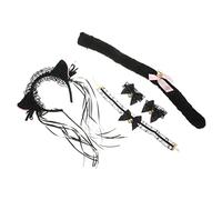 Milisten Set de Cosplay Oreilles de Renard Fausse Bandeau Choker et Bracelet pour Femme Accessoires Doux et Confortables pour Costume Danimal Idée Originale pour Filles