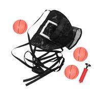 Milisten Set de Panier de Basket pour Trampoline Noir avec Pompe et Ballon, Compatible, Montage Facile, en PVC et Tissu Oxford, pour Intérieur et Extérieur