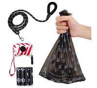 Milisten Set Laisse Chien Nylon avec Distributeur et Sacs à Déjections pour Chiens Harnais Chiot Extérieur et Confortable Accessoires Pratiques pour Promenade