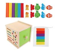 Milisten Shape Sorting Box Montessori Wooden Color Matching Toy for Ages Educational Geometric Puzzle Enhancing Motor Skills and Cognitive Development