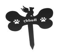 Milisten Signe de pieu commémoratif Souvenir Animal de Compagnie Souvenir Jardin Animal Piquet Jardin décoratif pieu commémoratif du cimetière décor de pieu funéraire Jardinage Métal Black