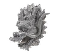 Milisten Sortie d'eau Fontaine Murale Dragon en Résine Gris Pierre 23x22x28 Cm pour Jardin Extérieur Décoration Fontaine Murale Cascade Décorative