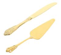 Milisten Spatule à Gâteau Inox 304 Dorée 2 Pièces, Racloir à Crème et Étaloir à Glaçage Multifonction, Ustensiles de Service pour Pâtisserie et Découpe de Fromage, Cuisine et Réceptions