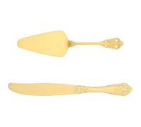 Milisten Spatule à Gâteau Multifonction 2 Pièces en Acier Inoxydable 304 Doré Racloir à Crème et Couteau à Gâteau Ustensiles Pâtisserie Solide Fromage