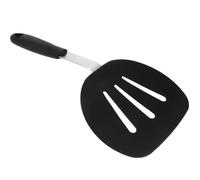 Milisten Spatule en Silicone Alimentaire Résistante la Chaleur 30 Cm, Spatule Perforée Ergonomique Noire, Ustensile Multifonction pour Cuisson Wok et Friture Quotidienne