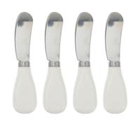 Milisten Spatules à Ménagère Résistantes Chaleur Lot de 4 en Acier Inoxydable Ustensiles Cuisine Pratiques pour Étaler Fromage et Beurre pour Maison et Restaurant