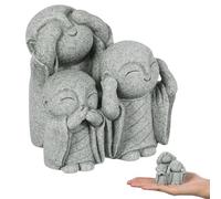 Milisten Statuette Japonaise Jizo pour Aquarium Vert-Gris, Décoration D'aquarium Zen Compacte Cachette Intégrée, Accessoire Décoratif pour Aquarium Poisson Betta et Jardin Japonerie