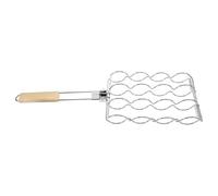 Milisten Support à Maïs Pliable en Fil Métallique Épais pour Barbecue Pince Multifonction pour Griller Légumes et Viande Outil de Cuisson Léger Barbecue Extérieur Camping Fêtes 1