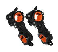 Milisten Support de Lampe Torche Vélo Double Fixation Rapide en Plastique Abs Orange, Lot de 2, pour VTT et Cyclisme en Extérieur, Accessoire de Guidon Léger et Robuste