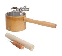 Milisten Support de Moxibustion en Bois Naturel, Porte-bâtonnets de Moxa Portable Petit Format 3 Cônes en Acier et Bâtons D’armoise, Outil de Brûlage par Moxibustion Adapté Massage