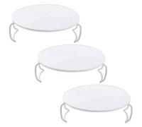 Milisten Support de Rangement Rond Blanc en Abs 3 Pièces Structure en Couches Cuisine, Solide et Gain de Place, pour Micro-ondes et Cuisson Vapeur