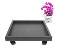 Milisten Support pour Pot de Fleurs Carré Mobile avec Plateau Plastique Épais à roulettes Chariot pour Grands Pots Intérieur et Extérieur Soucoupe Protectrice Anti-Fuite et Sol Déplacement