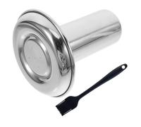 Milisten Support pour Poulet à la en Acier Inoxydable Grille à Poulet Verticale pour BBQ Bac d'Égouttage Intégré Outils de Barbecue Pratiques