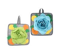 Milisten Tapis de Reniflage pour Lot de 2 Tapis d'alimentation Anti-Stress Lavable Jouet Intelligent pour Animaux de Compagnie Coussins de 3D