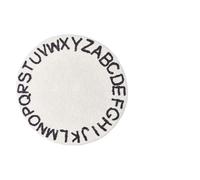 Milisten Tapis Rond Garçon et Filles 120 Cm Blanc Antidérapant 26 Lettres Anglaises Décoratif Nordique pour Chambre Bébé Tapis de Jeu D’éveil Créatif pour Salon et Chambre Garçon Fille