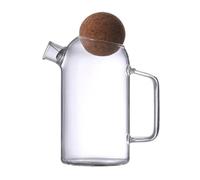 Milisten Théière en Verre Épais 800 Ml Bouchon en Liège et Infuseur Intégré, Conçue pour Infusion de Thé et Jus, Usage Domestique et Professionnel