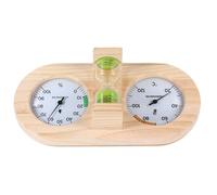 Milisten Thermomètre-Hygromètre Analogique pour Sauna en Bois Vert avec Sablier 15 Minuterie Mécanique sans Pile Instrument de Mesure Haute Précision pour Spa Hôtel et Salle de Bain
