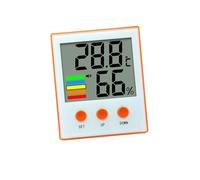 Milisten Thermomètre Hygromètre Intérieur Orange avec Alarme Réglable Mesure Précise Température et Humidité Sans Batterie pour Maison Bureau Entrepôt