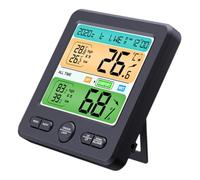 Milisten Thermomètre Intérieur Numérique Multifonction avec Grand Écran LCD Moniteur Précis Température et Humidité Horloge Calendrier pour Maison Bureau Chambre