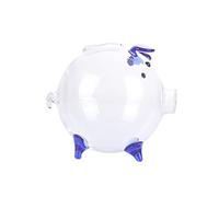 Milisten Tirelire Transparent Forme de Cochon Bleu Profond Boîte à Cartoon pour Garçon Fille et Décoration Maison