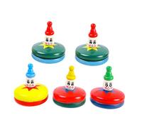 Milisten Toupie en Bois Rotative pour Garçon et Filles Jouet Gyroscopique Petit Modèle Coloré Jouet Interactif pour Fêtes Développement Coordination Main-Oeil Lot de 5
