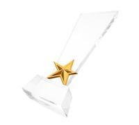 Milisten Trophée Cristal Créatif Cinq Étoiles Coupe Trophée Transparent pour Remise de Prix Tournoi Célébration et Remise de Diplômes Maternelle