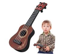 Milisten Ukulélé Plastique pour Garçon Fille Guitare Musicale Éducative Modèle Ukulélé Simulation avec Cordes Nylon Instrument Déveil Sonore pour Garçons et Filles Marron