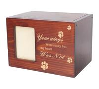 Milisten Urne Funéraire en Bois de Pin pour Animaux de Compagnie Boîte à Cendres avec Cadre Photo Urne pour Chats et Chiens Cercueil Commémoratif Solide Fournitures Funéraires pour
