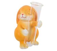 Milisten Vase Tube Décoratif avec Statue Lapin Vase Hydroponique et Design Créatif pour Décoration Maison Bureau