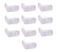 Milisten Verrou de Sécurité Garçon et Filles Blanc en Abs pour Armoire et Couvercle de Toilettes, Pack de 10 Pièces, Facile à Ouvrir par Adulte, Prévention des Ouvertures Accidentelles