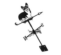 Milisten Weather Vane for Roof Garden Decor Ground Insert Corgi Dog Iron Decorative Wind Indicator for and Roof
