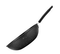Milisten Wok Antiadhésif Maifan Pierre 30 Cm Épais, Wok à Fond Rond Compatible Plaques Induction et Cuisinière Électrique, Ustensile la Cuisine Polyvalent pour Cuisson Quotidienne