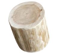Milisten Wooden Stool, Wood Stump Stool, Small Foot for Shoe Changing, Bedside Table, Decorative Indoor/Outdoor, Beige, 9.84 x 7.67 x 7.67 inch
