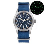 Militado ML05 ML05B 38mm Montres De Campagne Vintage Pour Hommes, Mouvement À Seconde Continue VH31/515/Miyota Super 2035 À Quartz, Verre Saphir Bombé Revêtement AR, Super Luminosité C3, 100M Étanche