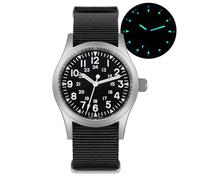 Militado ML05 ML05B 38mm Montres De Campagne Vintage Pour Hommes, Mouvement À Seconde Continue VH31/515/Miyota Super 2035 À Quartz, Verre Saphir Bombé Revêtement AR, Super Luminosité C3, 100M Étanche