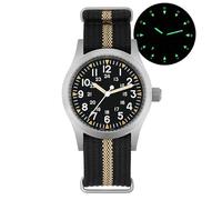 Militado ML05 ML05B 38mm Montres De Campagne Vintage Pour Hommes, Mouvement À Seconde Continue VH31/515/Miyota Super 2035 À Quartz, Verre Saphir Bombé Revêtement AR, Super Luminosité C3, 100M Étanche