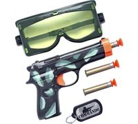 Militaire Armée Ensemble Plastique Pistolet Balles Lunettes Chien Tags Reve Robe