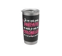 Militaire Armée Humour Pas Parfaite fille Je Suis Colonelle Gobelet isotherme en acier inoxydable double paroi